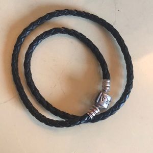 Pandora leather charm bracelet